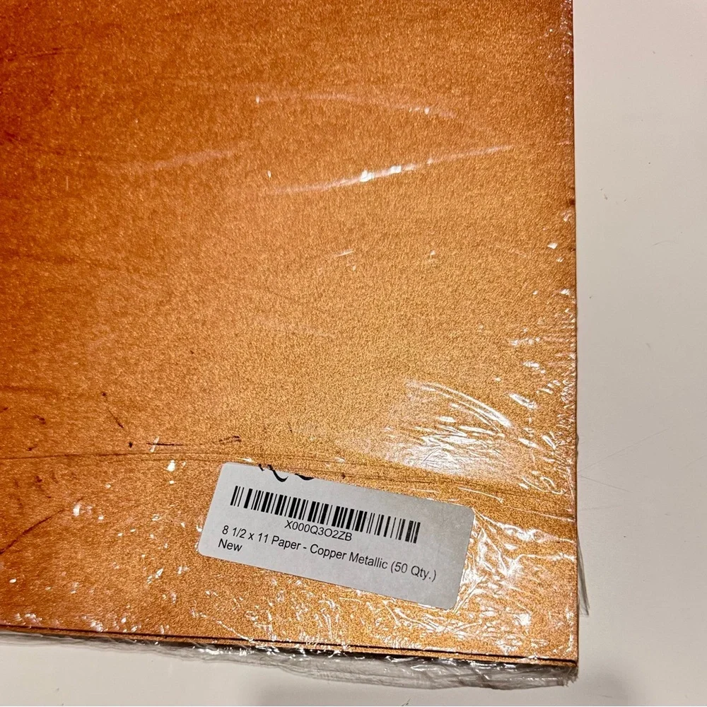 LUXPaper Copper Metallic Gold Glitter Cardstock Paper 50 pgs. 80 lb. 8.5”x11”